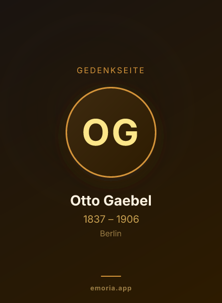 Gedenkportrait von Otto Gaebel