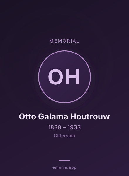 Memorial portrait of Otto Galama Houtrouw