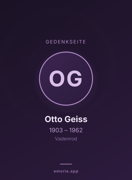 Gedenkportrait von Otto Geiss