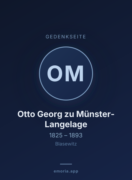 Gedenkportrait von Otto Georg zu Münster-Langelage