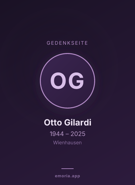 Gedenkportrait von Otto Gilardi
