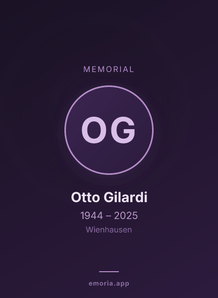 Memorial portrait of Otto Gilardi