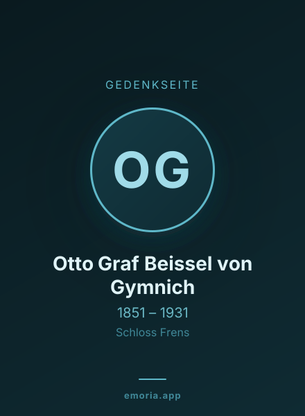 Gedenkportrait von Otto Graf Beissel von Gymnich