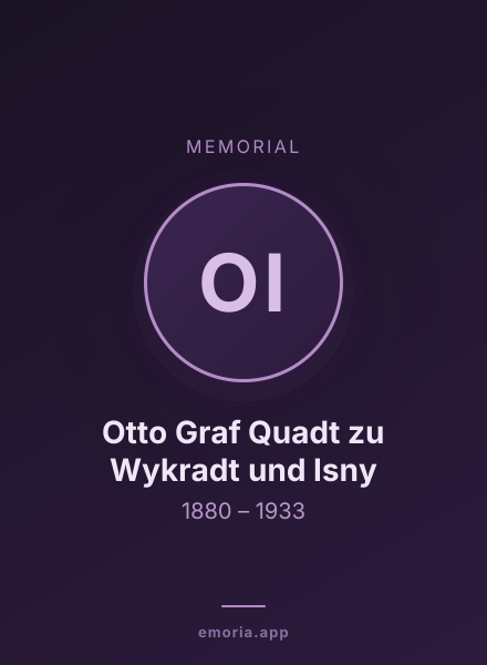 Memorial portrait of Otto Graf Quadt zu Wykradt und Isny