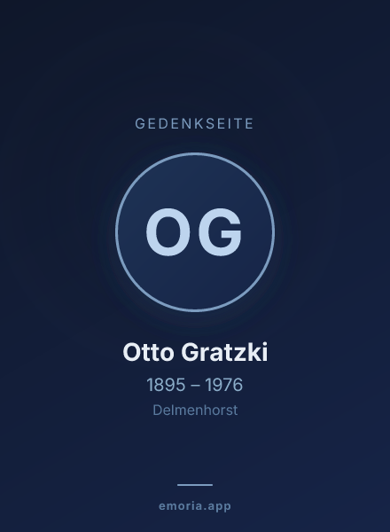 Gedenkportrait von Otto Gratzki