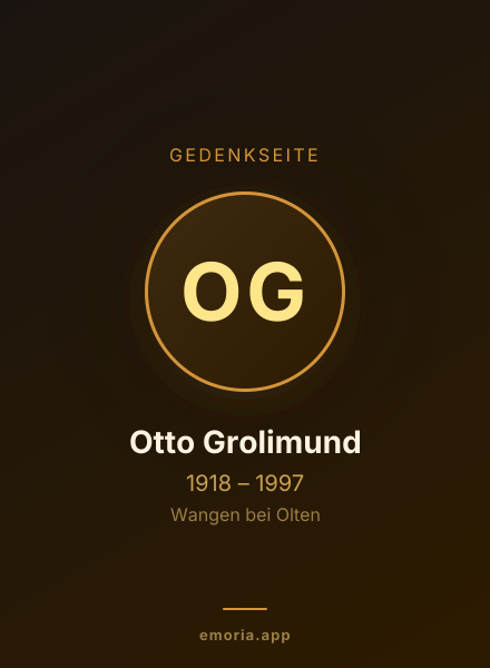 Gedenkportrait von Otto Grolimund