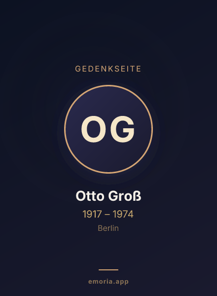 Gedenkportrait von Otto Groß