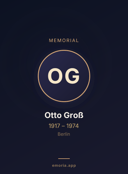 Memorial portrait of Otto Groß