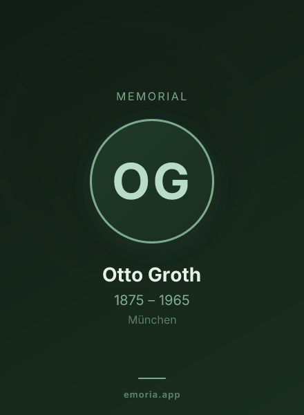 Memorial portrait of Otto Groth