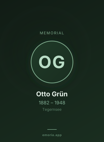 Memorial portrait of Otto Grün