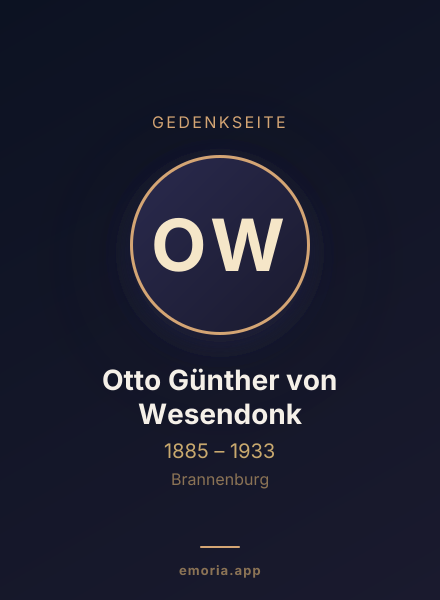 Gedenkportrait von Otto Günther von Wesendonk