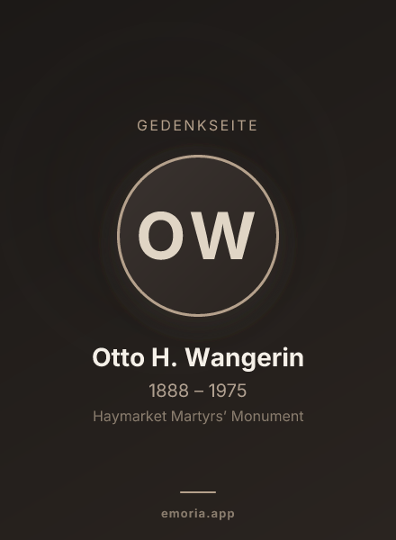 Gedenkportrait von Otto H. Wangerin