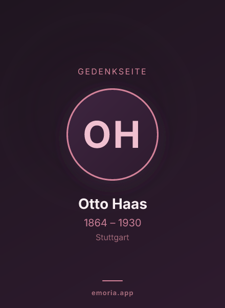 Gedenkportrait von Otto Haas