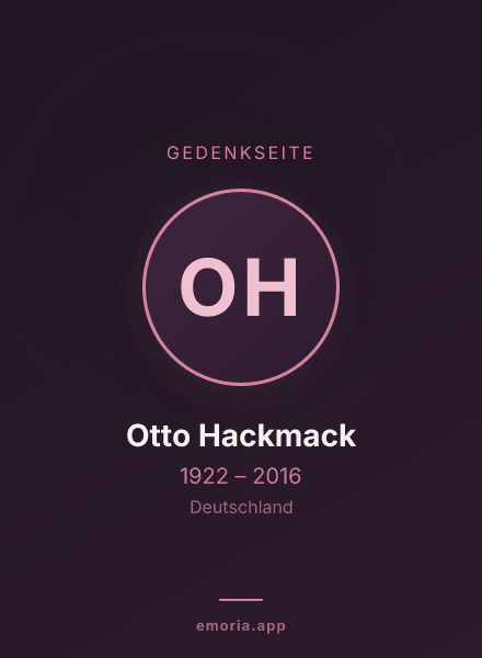 Gedenkportrait von Otto Hackmack