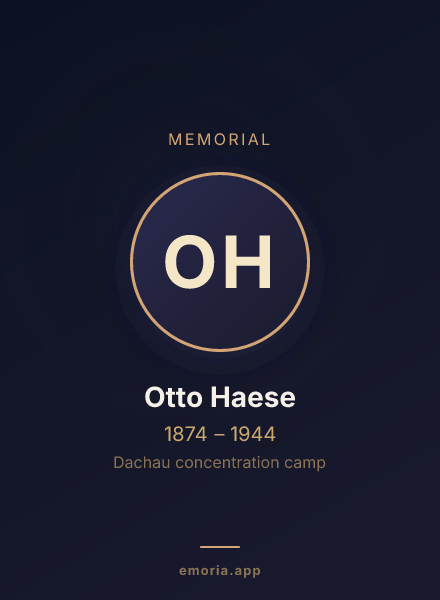 Memorial portrait of Otto Haese