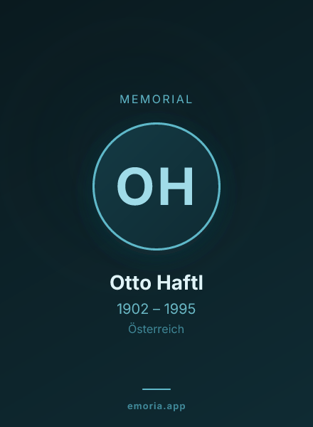 Memorial portrait of Otto Haftl