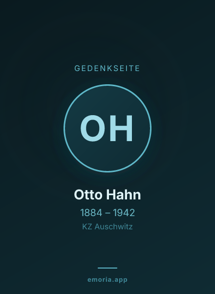 Gedenkportrait von Otto Hahn