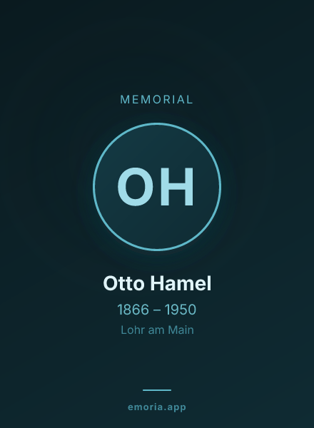 Memorial portrait of Otto Hamel