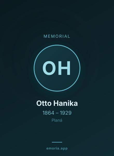 Memorial portrait of Otto Hanika