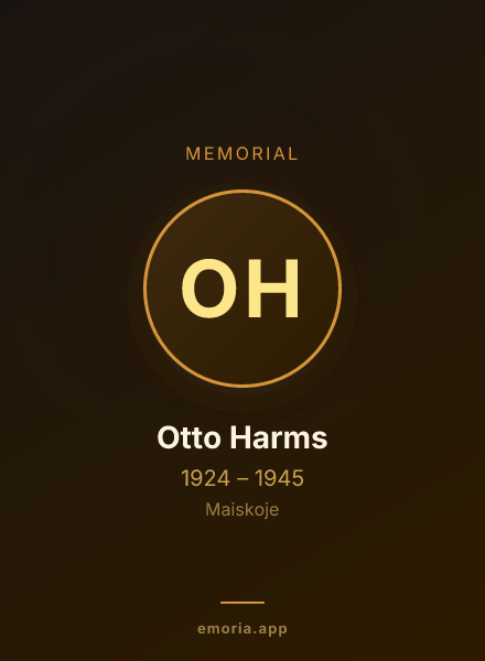 Memorial portrait of Otto Harms