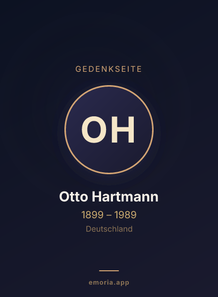 Gedenkportrait von Otto Hartmann