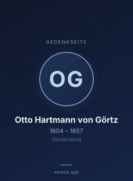 Gedenkportrait von Otto Hartmann von Görtz