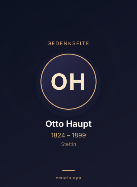 Gedenkportrait von Otto Haupt