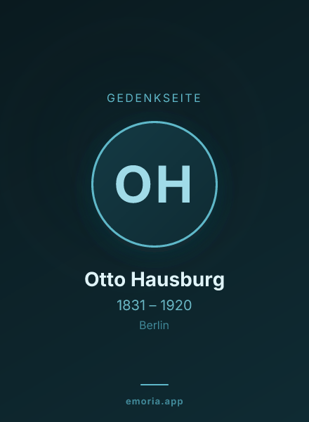 Gedenkportrait von Otto Hausburg