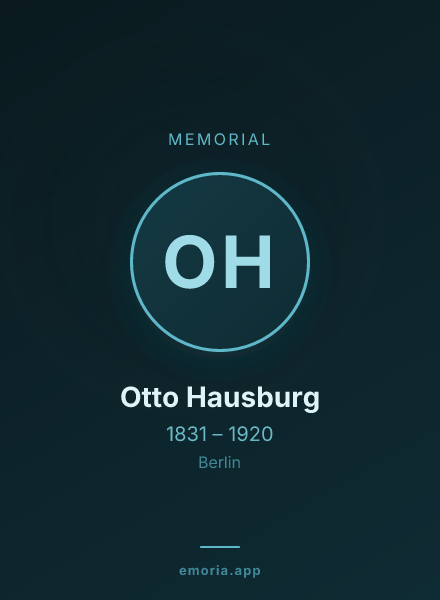 Memorial portrait of Otto Hausburg