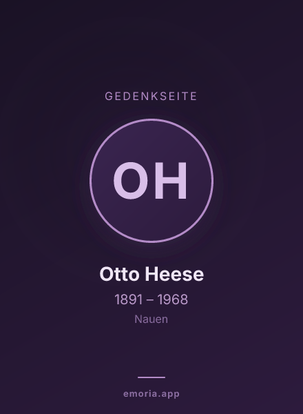 Gedenkportrait von Otto Heese