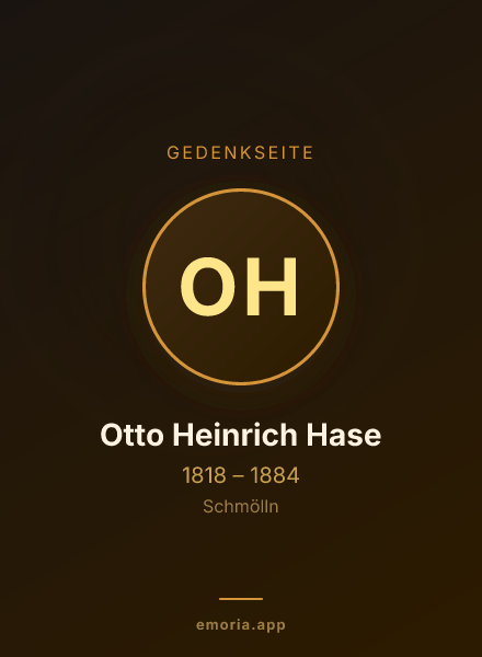 Gedenkportrait von Otto Heinrich Hase