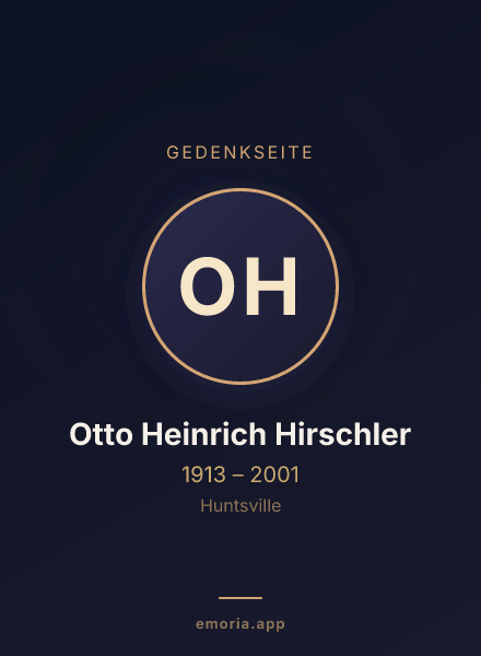Gedenkportrait von Otto Heinrich Hirschler