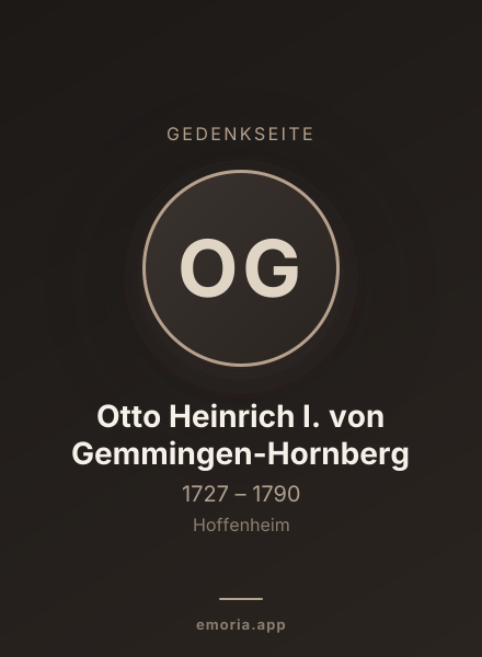 Gedenkportrait von Otto Heinrich I. von Gemmingen-Hornberg