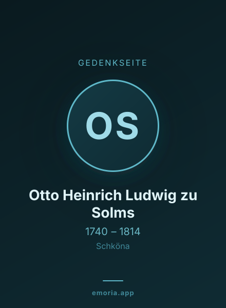 Gedenkportrait von Otto Heinrich Ludwig zu Solms