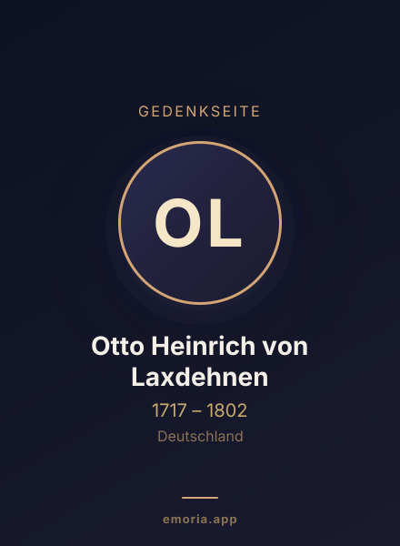 Gedenkportrait von Otto Heinrich von Laxdehnen