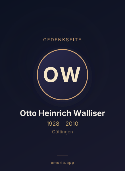 Gedenkportrait von Otto Heinrich Walliser