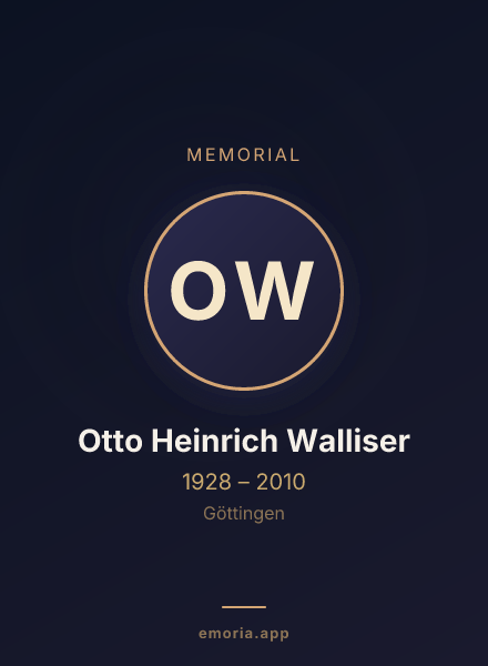 Memorial portrait of Otto Heinrich Walliser