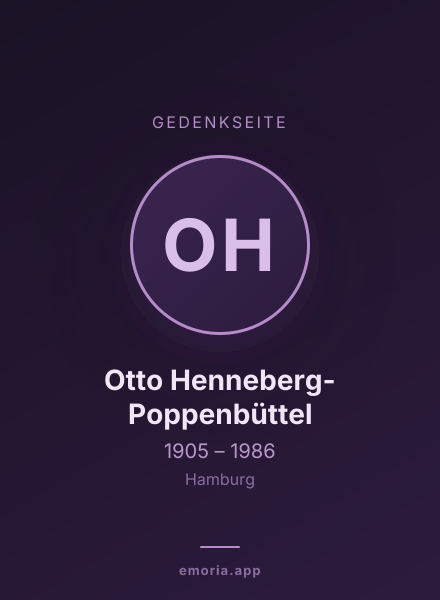 Gedenkportrait von Otto Henneberg-Poppenbüttel