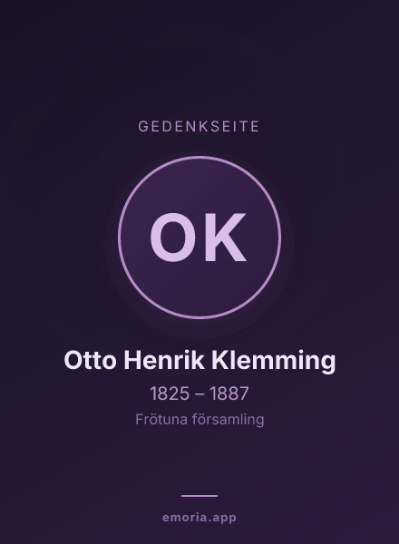 Gedenkportrait von Otto Henrik Klemming