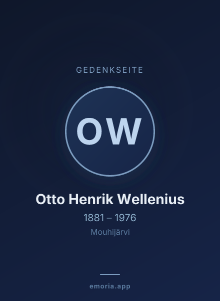 Gedenkportrait von Otto Henrik Wellenius