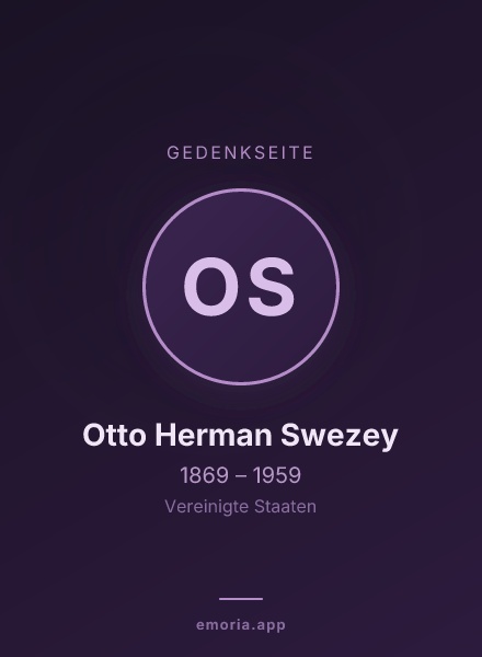 Gedenkportrait von Otto Herman Swezey