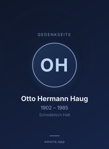 Gedenkportrait von Otto Hermann Haug