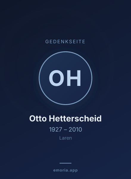 Gedenkportrait von Otto Hetterscheid