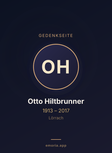 Gedenkportrait von Otto Hiltbrunner