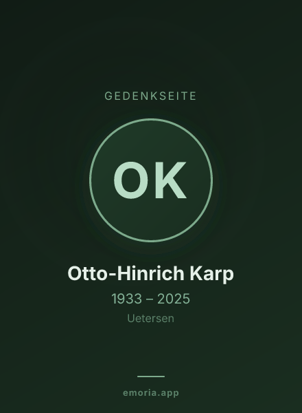 Gedenkportrait von Otto-Hinrich Karp