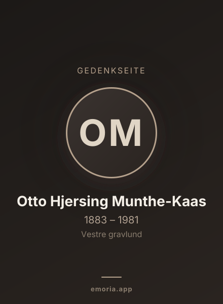 Gedenkportrait von Otto Hjersing Munthe-Kaas