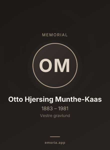 Memorial portrait of Otto Hjersing Munthe-Kaas