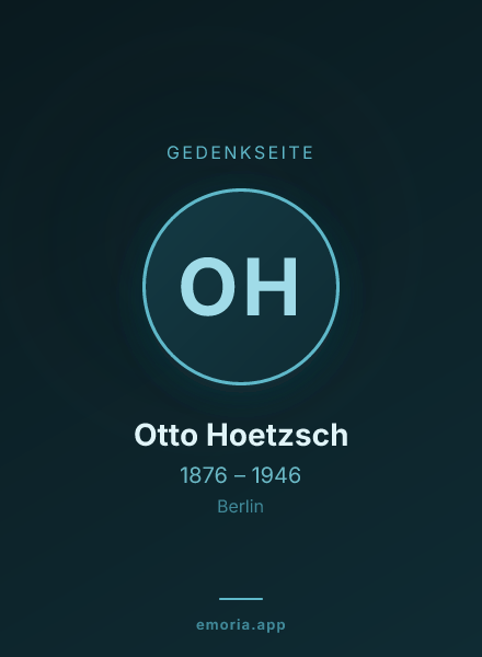 Gedenkportrait von Otto Hoetzsch