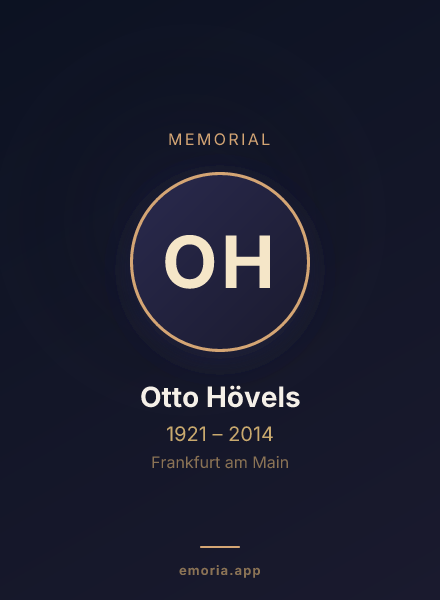 Memorial portrait of Otto Hövels