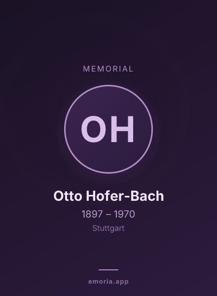 Memorial portrait of Otto Hofer-Bach